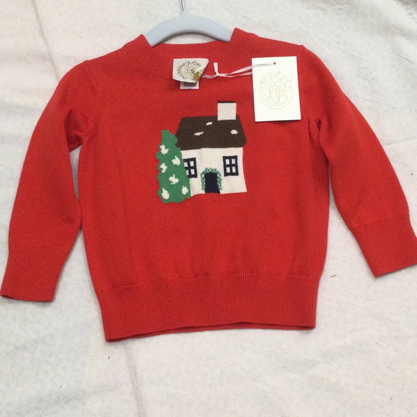 Nwt Tbbc Isabelle’s Intarsia Sweater In Richmond Red/House